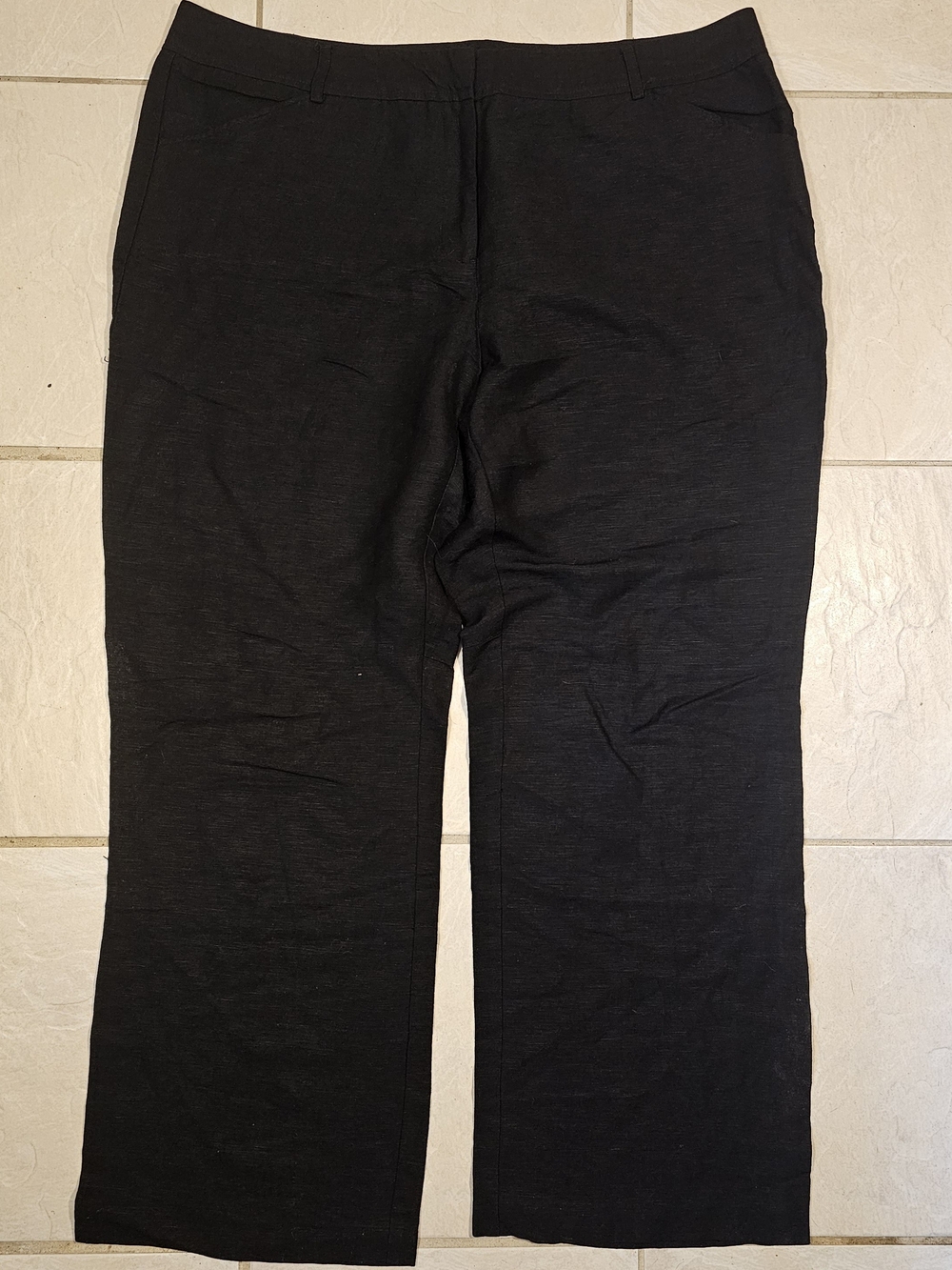 Calvin Klein Black Women's Linen/Rayon Dress Pants In Size 18W